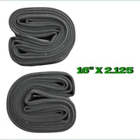 Set de dos cámaras de aire TONYBIKESGDL de 16 x 2.125 pulgadas para bicicleta con válvula americana de caucho negro