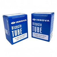 Dos cajas azules de cámara de aire para bicicleta Innova de TONYBIKESGDL, medida 20x2.10 a 20x2.40 con válvula tipo auto