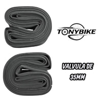 Cámara de butilo TONYBIKESGDL para bicicleta 24x2.125 con válvula americana de 35 mm en color negro
