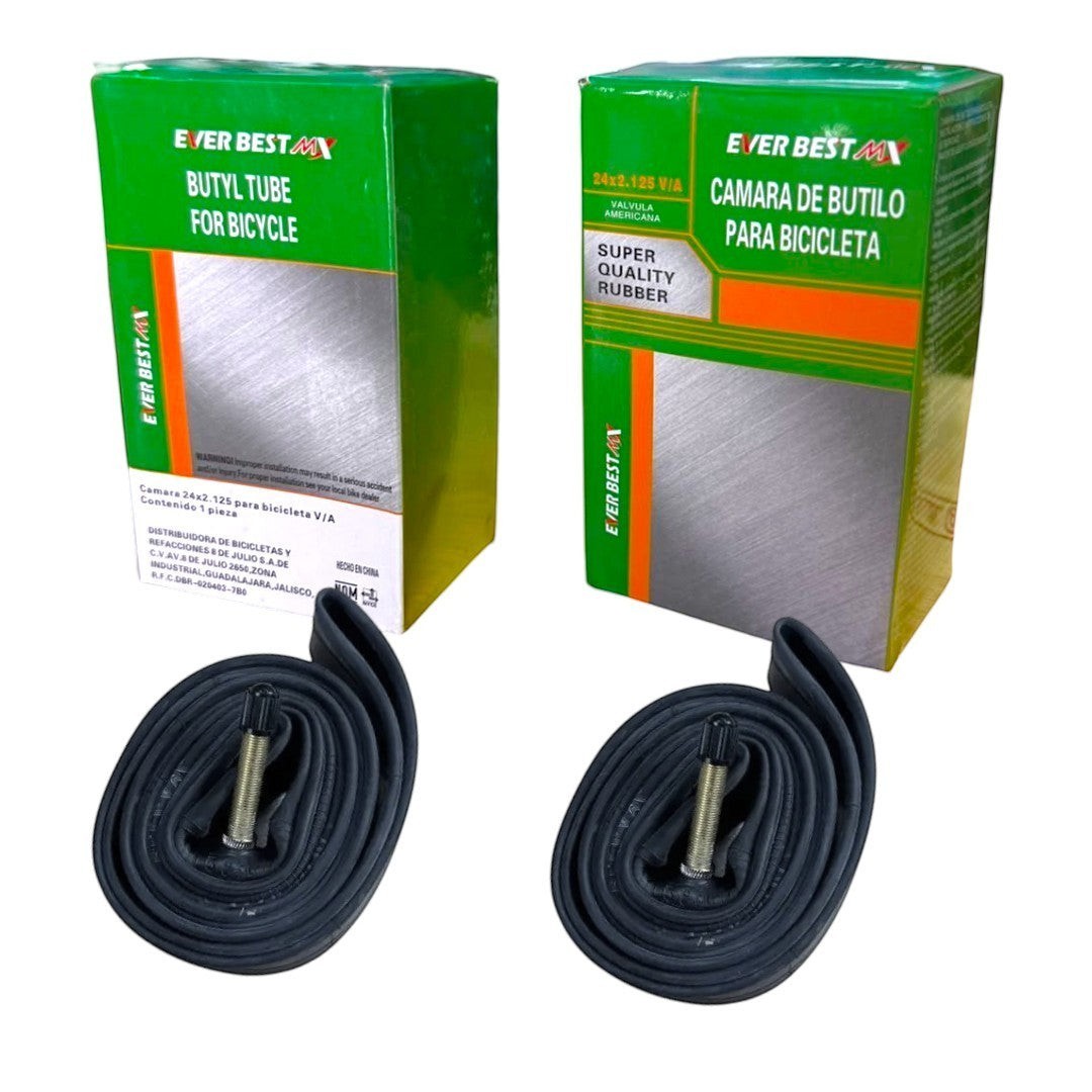 PAR DE CAMARAS RODADO 24X2.125 EVERBEAST BUTYL