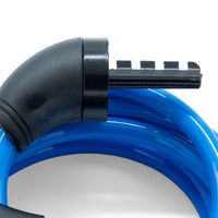 Candado de cable azul TONYBIKESGDL con recubrimiento de vinilo y mecanismo de seguridad para bicicleta