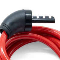 Candado de seguridad para bicicleta Windsor de cable de acero rojo con recubrimiento de vinilo y cierre de llave