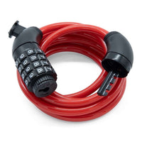Candado de seguridad para bicicleta TONYBIKESGDL Windsor, cable de acero rojo con combinación numérica de 4 dígitos.