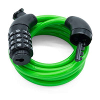 Candado de seguridad TONYBIKESGDL para bicicleta, cable flexible verde con combinación de cuatro dígitos personalizable