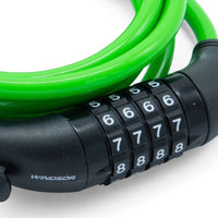 Candado de seguridad TONYBIKESGDL para bicicleta, cable verde de alta resistencia con combinación de cuatro dígitos