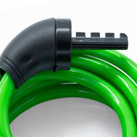 Candado de seguridad para bicicleta TONYBIKESGDL de cable flexible color verde con cabezal de bloqueo negro
