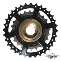 Cassette de velocidades TONYBIKESGDL de 7 pasos con acabado en negro y bronce para bicicleta de montaña