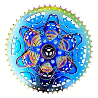 Cassette de bicicleta de montaña TONYBIKESGDL de acero con acabado iridiscente arcoíris para cambios precisos
