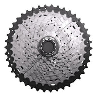Cassette de bicicleta de montaña L-TWOO de acero endurecido plateado y negro de TONYBIKESGDL para cambios precisos