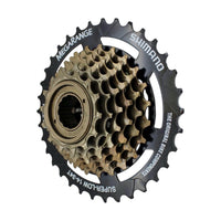 Cassette de 7 velocidades Shimano MF-TZ500-7 de TONYBIKESGDL con tecnología MegaRange y acabado en acero resistente.