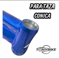 Cuadro de bicicleta de montaña TONYBIKESGDL azul de aluminio 6061 para taza cónica, ideal para dirt jump y cross.