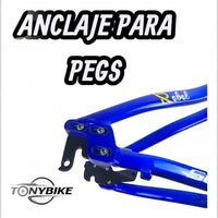 Cuadro de bicicleta TONYBIKESGDL Summit Rebel azul brillante con anclaje para pegs para ciclismo de montaña y saltos