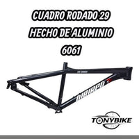 Cuadro para bicicleta de montaña TONYBIKESGDL rodado 29 de aluminio 6061 en color negro con diseño técnico y resistente