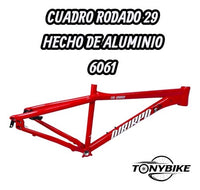 Cuadro de bicicleta TONYBIKESGDL rodado 29 de aluminio 6061 en color rojo brillante para montaña o uso urbano