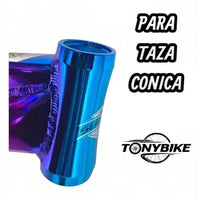 Cuadro para bicicleta de montaña TONYBIKESGDL Summit con acabado tornasol y pipa para taza cónica
