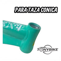 Cuadro de bicicleta TONYBIKESGDL de aluminio turquesa con diseño para taza cónica y gráficos detallados