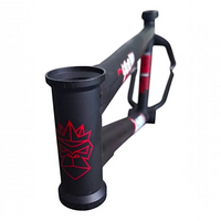 Cuadro de BMX TONYBIKESGDL Stormy Gorilla en negro mate con gráficos rojos, diseño profesional para freestyle.