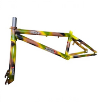 Cuadro y horquilla TONYBIKESGDL Gorila Kombat para BMX con estampado de camuflaje militar en tonos verde y marrón.