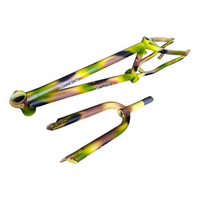 Cuadro y horquilla TONYBIKESGDL Gorila Kombat para BMX con acabado de camuflaje militar en tonos verdes y marrones