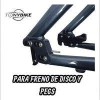 Cuadro de bicicleta de montaña TONYBIKESGDL de aluminio oscuro con soporte para freno de disco y pegs