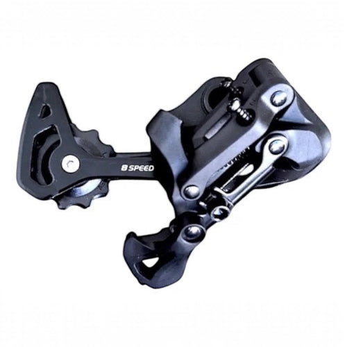 Desviador trasero TONYBIKESGDL de 8 velocidades para bicicleta de montaña en color negro mate con diseño resistente.