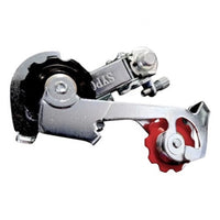 Desviador trasero TONYBIKESGDL de metal plateado con polea inferior roja para bicicleta de montaña