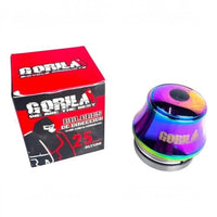 Juego de dirección integrada Gorila de 25 mm con acabado tornasol y caja de empaque de TONYBIKESGDL