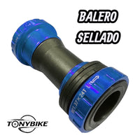 Eje de centro para bicicleta de montaña TONYBIKESGDL con acabado azul anodizado y rodamientos sellados de alta precisión