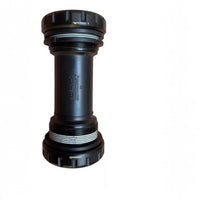 Eje de centro TONYBIKESGDL para bicicleta de montaña, fabricado en aluminio negro mate de alta resistencia.