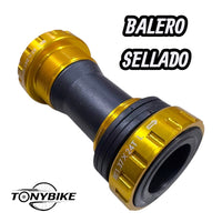 Eje de centro roscado TONYBIKESGDL para bicicleta de montaña con acabado dorado y rodamientos sellados de alta precisión