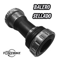 Eje de centro roscado TONYBIKESGDL para bicicleta de montaña con balero sellado en color negro y acabado metálico