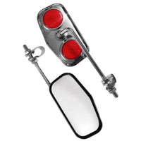 Espejos retrovisores TONYBIKESGDL de metal cromado con reflectores rojos integrados para bicicleta y motocicleta