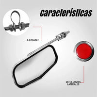 Espejos retrovisores TONYBIKESGDL de metal cromado con reflectores rojos integrados y sistema de montaje ajustable