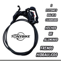 Sistema de frenos hidráulicos TONYBIKESGDL de dos pistones en aluminio negro para bicicleta de montaña
