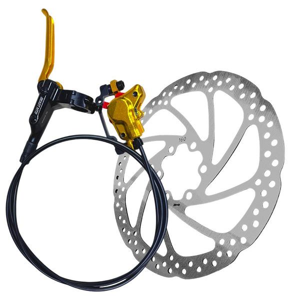 FRENO HIDRAULICO DORADO BEAST CON DISCO 160 Y CALIPER