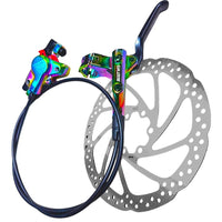 Sistema de frenos hidráulicos TONYBIKESGDL para bicicleta de montaña con acabado tornasol y disco de 160 mm