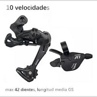 Grupo de transmisión TONYBIKESGDL L-TWOO A7 de 10 velocidades con desviador trasero GS y mando de cambio ergonómico