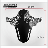 Guardabarros delantero TONYBIKESGDL Jamer para MTB con diseño de águila en plástico flexible negro y blanco