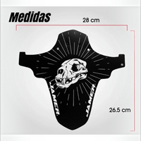 Guardabarros flexible TONYBIKESGDL para MTB de plástico negro con diseño de calavera y medidas de 28 por 26.5 cm
