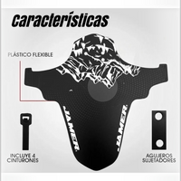 Guardabarros flexible TONYBIKESGDL para bicicleta de montaña con diseño de montañas y sistema de sujeción incluido.