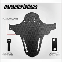 Guardabarros delantero TONYBIKESGDL Jamer de plástico flexible negro con patrón hexagonal para bicicleta de montaña