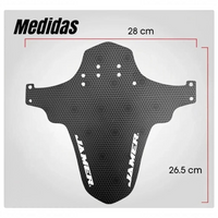 Guardabarros delantero Jamer de TONYBIKESGDL para MTB, plástico flexible negro con patrón hexagonal y medidas