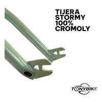 Horquilla TONYBIKESGDL Stormy para BMX fabricada en acero cromoly color verde oliva con punteras reforzadas