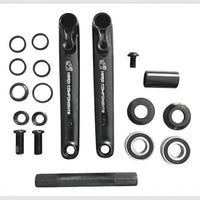 Juego de bielas negras TONYBIKESGDL de 170mm en acero con eje, rodamientos y tornillería para bicicletas BMX