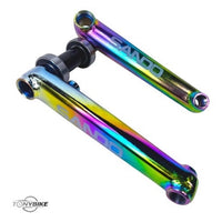 Juego de bielas Sando para bicicleta de TONYBIKESGDL con acabado tornasol oil slick y eje de 19 mm de alta resistencia