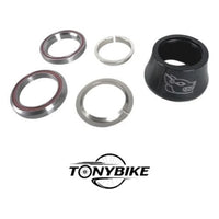 Juego de dirección integrado TONYBIKESGDL negro mate con rodamientos sellados y grabado de lobo para bicicleta