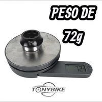 Juego de dirección integrado TONYBIKESGDL color negro con rodamientos sellados, pesando 72 gramos en báscula digital