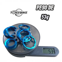 Kit de conversión Single Speed TONYBIKESGDL con espaciadores de aluminio azul y corona de 14 dientes pesando 53 gramos