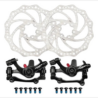 Kit de frenos de disco mecánicos TONYBIKESGDL con dos rotores de 160 mm y pinzas negras para bicicleta