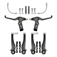 Kit completo de frenos V-Brake TONYBIKESGDL en color negro con palancas, pinzas, cables y tornillería para bicicleta.